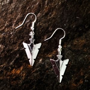 925 Sterling Silver Arrowhead Earrings